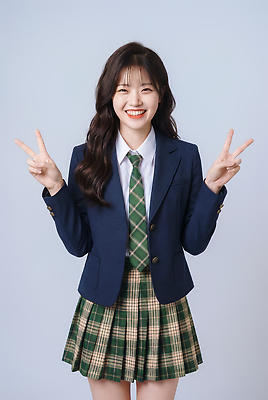 JPG 편집이미지 학생 옷 여학생 여자 행복 교복 학교 청소년 한명 웃음 청춘 브이 의료성형뷰티 편집실사 AI인물포토 AI콘텐츠 1 교육 감정 컨셉 표정 사람 손짓 CG 파일형식 AI포토