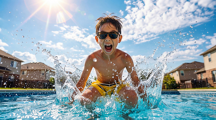 JPG 편집이미지 어린이 물놀이 놀이 하늘 수영장 소년 물 여름 햇빛 점프 수영 소리 물방울 즐거움 의료성형뷰티 편집실사 AI인물포토 AI콘텐츠 자연요소 계절 남자 감정 모션 사람 빛 수상스포츠 CG 파일형식 AI포토