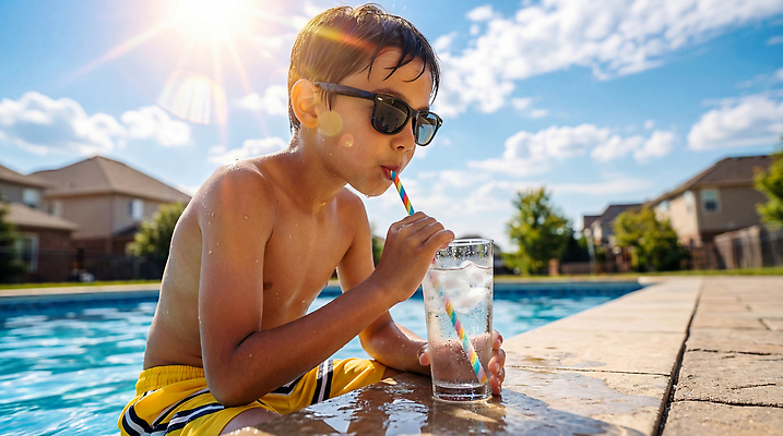 JPG 나무 편집이미지 음료 반바지 물놀이 수영장 소년 물 여름 선글라스 태양 마시기 즐거움 의료성형뷰티 편집실사 AI인물포토 AI콘텐츠 자연요소 식물 계절 남자 감정 안경 어린이 바지 모션 놀이 CG 파일형식 AI포토