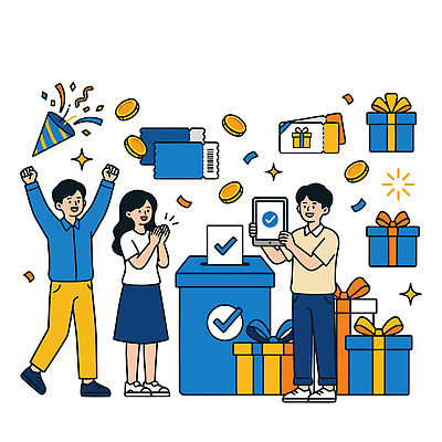 여자 남자 일러스트 모션 선물 사람 이벤트 친구 상자 디지털 동전 기쁨 투표 참여 국내일러스트 AI파일 감정 돈 관계 선거 파일형식 벡터