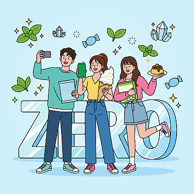 식물 행복 일러스트 모션 아이스크림 디저트 사탕 웃음 파란색 친구 스마트폰 만남 영 스타일 무설탕 제로열풍 국내일러스트 AI파일 감정 음식 컬러 컨셉 관계 표정 핸드폰 스마트기기 숫자 파일형식 벡터