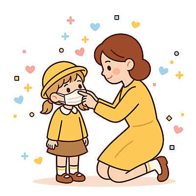 행복 어린이 일러스트 가족 엄마 건강 마스크 안전 보호 예방 등하교 감염 장면 돌봄 미세먼지 국내일러스트 AI파일 감정 컨셉 관계 모션 사람 먼지 파일형식 벡터