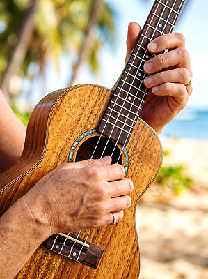 JPG 편집이미지 손 음악 바다 연주 모션 휴가 사람 해변 여름 우쿨렐레 의료성형뷰티 편집실사 AI인물포토 AI콘텐츠 계절 현악기 문화예술 신체부위 CG 파일형식 AI포토