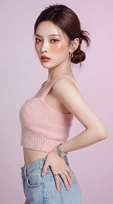 JPG 모델 편집이미지 여자 패션 포즈 상의 스튜디오 사람 화장 머리 청바지 묶기 의료성형뷰티 스타일 편집실사 AI인물포토 AI콘텐츠 옷 바지 모션 신체부위 뷰티 CG 파일형식 AI포토