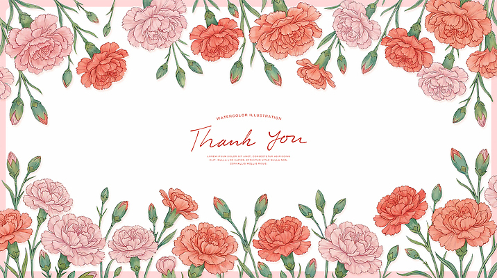 PSD 꽃 백그라운드 일러스트 프레임 카네이션 감사 국내일러스트 식물 감정 파일형식