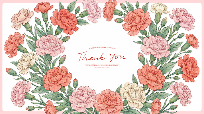 PSD 꽃 백그라운드 일러스트 프레임 카네이션 감사 국내일러스트 식물 감정 파일형식