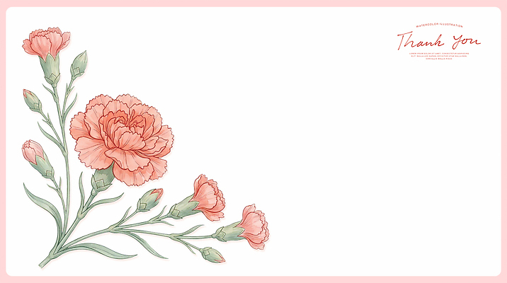 PSD 꽃 분홍색 백그라운드 일러스트 사랑 편지 카네이션 감사 국내일러스트 식물 감정 컬러 파일형식