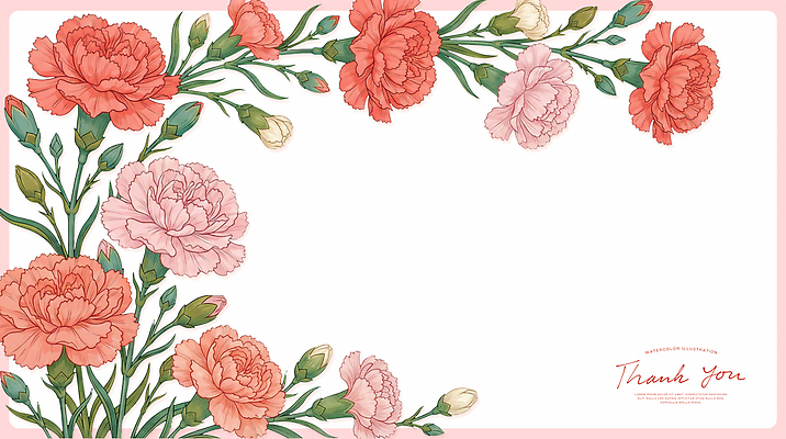 PSD 식물 꽃 분홍색 백그라운드 일러스트 자연 카네이션 감사 국내일러스트 감정 컬러 생태계 파일형식