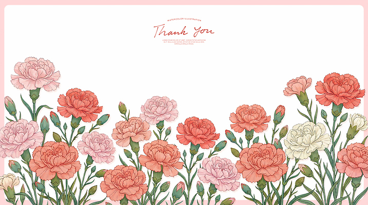 PSD 식물 꽃 백그라운드 일러스트 카네이션 감사 국내일러스트 감정 파일형식