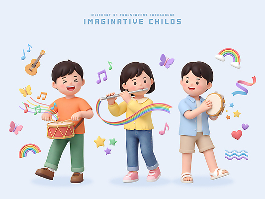 감정 음악 문화예술 타악기 관악기 사람 3D 파일형식 악기 드럼 플루트 어린이 상상력 연주 즐거움 편집이미지 편집3D 창의성 상상 PSD