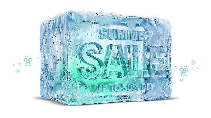 PSD 편집이미지 이벤트 타이포그라피 여름 쇼핑 세일 얼음 블록 가격 마케팅 프로모션 이미지편집 자연요소 문자 계절 파일형식