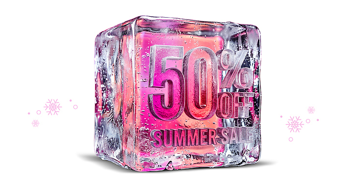 PSD 편집이미지 이벤트 타이포그라피 여름 쇼핑 세일 얼음 블록 소비 가격 알림 마케팅 프로모션 이미지편집 자연요소 문자 계절 파일형식