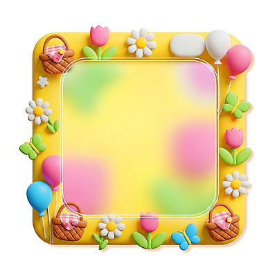 PSD 편집이미지 디자인 꽃 나비 프레임 장식 소풍 노란색 바구니 봄 튤립 풍선 소풍바구니 이미지편집 식물 계절 컬러 곤충 야외활동 파일형식