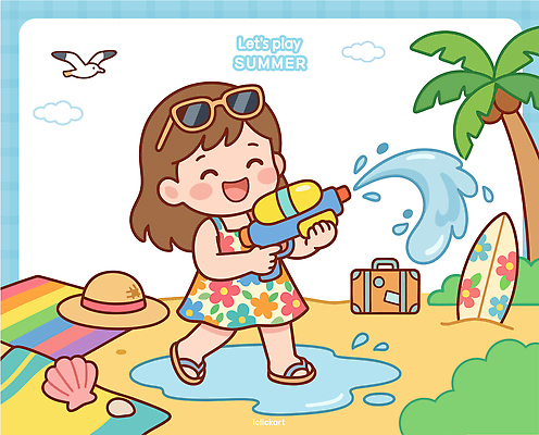 여행 꽃무늬 일러스트 물놀이 놀이 풍경 소녀 해변 여름 수건 태양 소풍 서핑보드 즐거움 물총 국내일러스트 AI파일 자연요소 계절 여자 꽃 감정 어린이 바다 무늬 위생용품 야외활동 보드_스포츠 파일형식 벡터