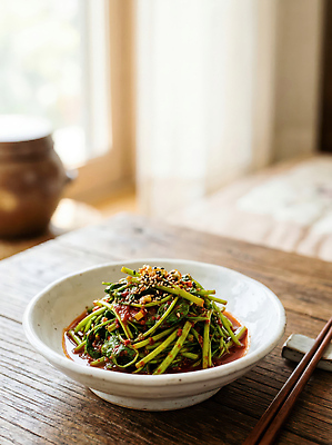 JPG 편집이미지 한식 음식 채소 젓가락 식탁 탁자 반찬 김치 건강 요리 식사 양념 미나리 편집실사 AI포토 AI콘텐츠 가구 수저 CG 파일형식