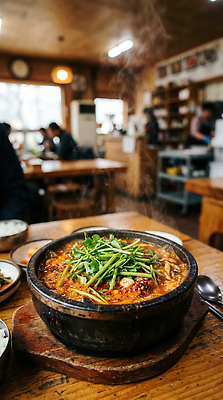 JPG 편집이미지 한식 탁자 요리 주방 식당 식사 전통음식 한정식 돌솥 미나리 편집실사 AI포토 AI콘텐츠 전통 음식 가구 채소 상점 CG 정식 파일형식