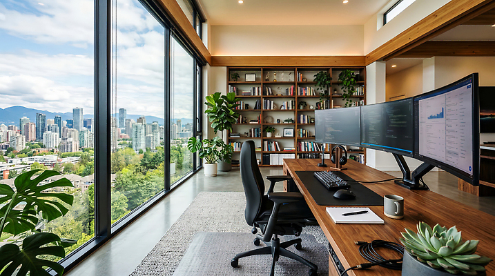 JPG 나무 식물 편집이미지 의자 창문 책장 풍경 책 컴퓨터 사무실 모니터 공간 도시 작업 재택근무 편집실사 AI컴퓨터그래픽 AI콘텐츠 가구 비즈니스 전자제품 CG 파일형식