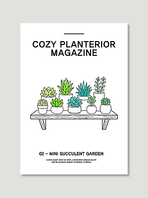 식물 화분 일러스트 탁자 인테리어 잡지 원예 다육식물 식물키우기 아기자기 국내일러스트 AI파일 디자인 가구 컨셉 취미 간행물 파일형식 벡터