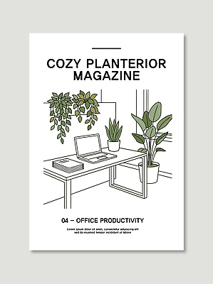 식물 디자인 화분 일러스트 창문 초록색 노트북 인테리어 사무실 공간 업무 잡지 편안함 책상 구성 국내일러스트 AI파일 컬러 가구 비즈니스 간행물 전자제품 작업 감각 파일형식 벡터