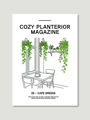 식물 디자인 화분 커피 의자 일러스트 창문 탁자 일상 초록색 인테리어 공간 카페 잡지 편안함 창가 오브젝트 플랜테리어 국내일러스트 AI파일 음료 컬러 가구 라이프 간행물 상점 감각 파일형식 벡터