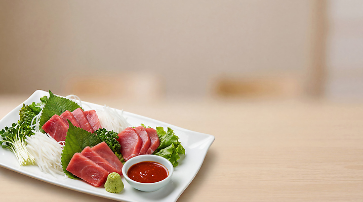 JPG 편집이미지 접시 음식 채소 회 신선 고추냉이 참치 해산물 참치회 초고추장 편집실사 AI포토 AI콘텐츠 식기 어류 생선회 양념 CG 파일형식