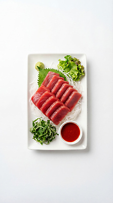 JPG 편집이미지 접시 음식 식사 생선회 회 상추 고추냉이 참치 해산물 참치회 초고추장 편집실사 AI포토 AI콘텐츠 식기 채소 어류 양념 CG 파일형식