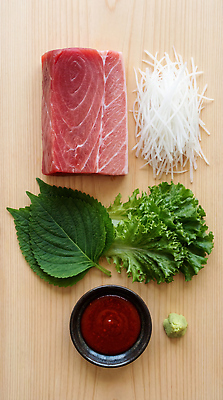 JPG 편집이미지 음식 채소 재료 식사 회 신선 고추냉이 참치 해산물 준비 깻잎 쌈장 손질 참치회 초고추장 편집실사 AI포토 AI콘텐츠 어류 생선회 양념 CG 파일형식