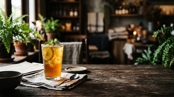 JPG 나무 식물 편집이미지 커피 음료 탁자 조명 여름 카페 시원함 오브젝트 레몬티 편집실사 AI포토 AI콘텐츠 계절 가구 상점 CG 파일형식