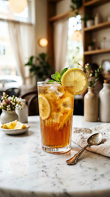 JPG 식물 편집이미지 음료 탁자 조명 잔 장식 여름 카페 맛 레몬 민트 레몬티 아이스티 편집실사 AI포토 AI콘텐츠 식기 계절 가구 컨셉 과일 상점 허브 CG 파일형식