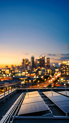 JPG 편집이미지 하늘 그림자 건물 빛 환경 에너지 도시 저녁 옥상 태양에너지 집열판 패널 편집실사 AI포토 AI콘텐츠 건축물 그린에너지 밤 야간 CG 파일형식