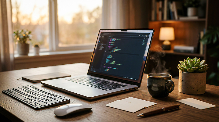 JPG 식물 편집이미지 화분 커피 비즈니스 실내 노트북 햇빛 깨끗함 키보드 마우스 업무 작업 저녁 책상 프로그램 코딩 편집실사 AI포토 AI콘텐츠 음료 가구 컨셉 내부 전자제품 빛 컴퓨터용품 밤 야간 CG 컴퓨터교육 파일형식