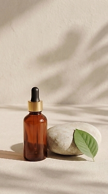 JPG 식물 편집이미지 잎 그림자 장식 햇빛 깨끗함 화장품 돌 아로마 아로마테라피 아로마오일 편집실사 AI포토 AI콘텐츠 컨셉 빛 뷰티 오일_화장품 CG 테라피 파일형식