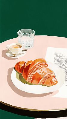 JPG 커피 음료 음식 일러스트 휴식 디저트 잔 일상 식사 카페 맛 아침식사 크루아상 브런치 국내일러스트 AI일러스트 AI콘텐츠 식기 빵 컨셉 라이프 상점 파일형식 생활