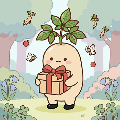 나무 식물 캐릭터 꽃 행복 나비 일러스트 자연 선물 풍경 귀여움 환경 산삼 숲 국내일러스트 AI파일 감정 곤충 컨셉 삼 생태계 파일형식 벡터