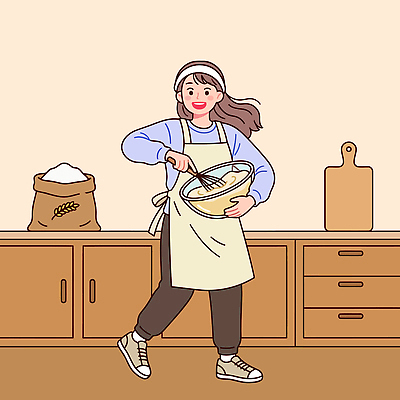 헤어스타일 손 여자 빵 일러스트 재료 모션 주방용품 요리 주방 설탕 즐거움 반죽 밀가루 제빵 레시피 국내일러스트 AI파일 감정 음식 생활용품 사람 신체부위 제과제빵 가루 파일형식 벡터 오브젝트