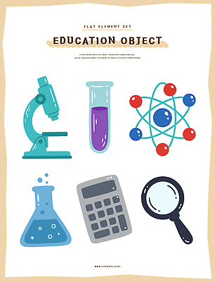 교육 과학 일러스트 현미경 실험기구 실험 계산기 도구 오브젝트 시험관 비커 원자 확대경 국내일러스트 AI파일 문구용품 장비 파일형식 벡터