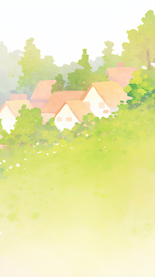 식물 계절 건물 생태계 파일형식 AI콘텐츠 산 마을 주택 나무 풍경 자연 초원 꽃 JPG 국내일러스트 일러스트 여름 AI일러스트