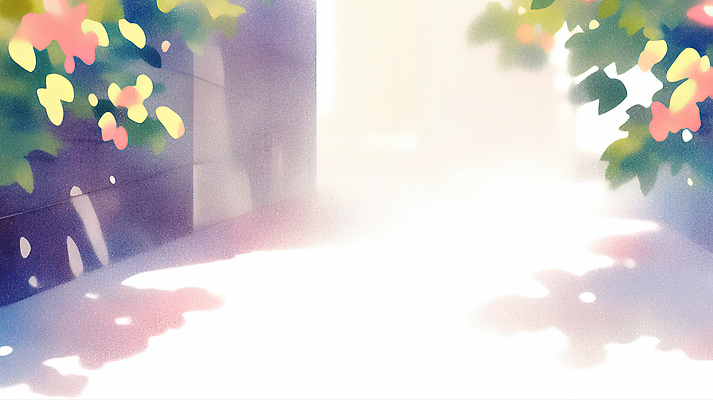 JPG 나무 꽃 일러스트 자연 거리 풍경 여름 빛 햇빛 국내일러스트 AI일러스트 AI콘텐츠 식물 계절 생태계 파일형식