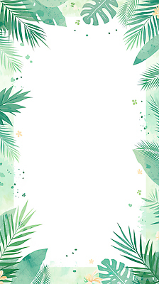 JPG 식물 일러스트 수채화 프레임 초록색 열대우림 열대식물 드로잉 열대잎 트로피컬아트 국내일러스트 AI일러스트 AI콘텐츠 컬러 잎 미술 숲 그림 파일형식
