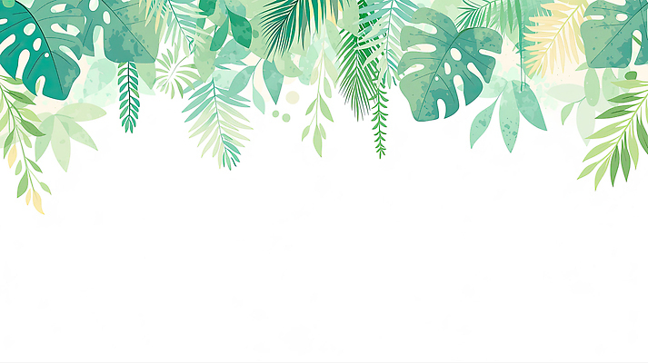 JPG 식물 잎 일러스트 수채화 프레임 초록색 숲 열대식물 열대잎 트로피컬아트 국내일러스트 AI일러스트 AI콘텐츠 컬러 그림 파일형식