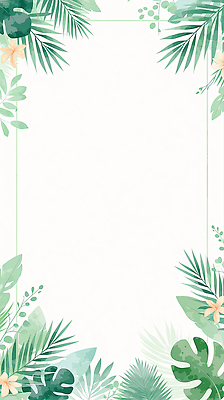 JPG 식물 잎 일러스트 수채화 프레임 초록색 열대식물 열대잎 트로피컬아트 국내일러스트 AI일러스트 AI콘텐츠 컬러 그림 파일형식