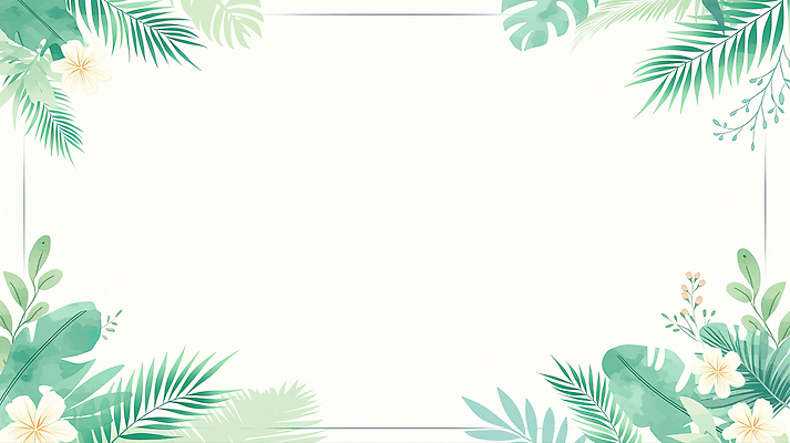 JPG 식물 꽃 잎 일러스트 수채화 프레임 초록색 열대식물 열대잎 트로피컬아트 국내일러스트 AI일러스트 AI콘텐츠 컬러 그림 파일형식