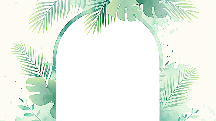 JPG 식물 잎 일러스트 수채화 프레임 초록색 인테리어 열대식물 아치 색채 열대잎 플래너 트로피컬아트 국내일러스트 AI일러스트 AI콘텐츠 디자인 컬러 그림 파일형식