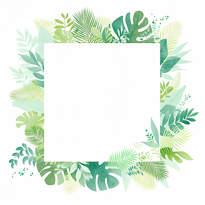 JPG 식물 액자 잎 일러스트 수채화 프레임 초록색 열대식물 열대잎 디지털아트 트로피컬아트 국내일러스트 AI일러스트 AI콘텐츠 컬러 그림 파일형식