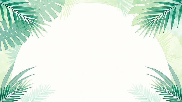 JPG 식물 화초 잎 일러스트 수채화 프레임 풍경 초록색 원형 열대식물 열대잎 트로피컬아트 국내일러스트 AI일러스트 AI콘텐츠 도형 컬러 그림 파일형식