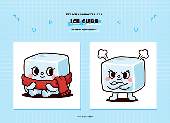 캐릭터 일러스트 웃음 귀여움 얼음 목도리 분노 불만 일러캐릭터 AI파일 자연요소 잡화 감정 컨셉 표정 파일형식 벡터