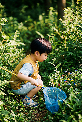 JPG 식물 편집이미지 꽃 어린이 자연 여름 탐험 체험 숲 채집망 편집실사 AI인물포토 AI콘텐츠 계절 컨셉 사람 CG 생태계 파일형식 AI포토