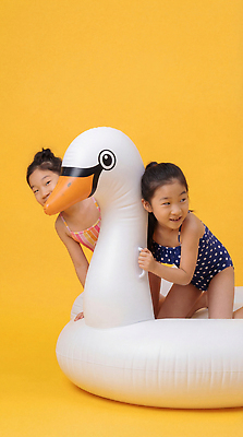 JPG 편집이미지 수영복 가족 물놀이 놀이 웃음 여름 친구 수영 즐거움 백조 튜브 놀기 오리튜브 편집실사 AI인물포토 AI콘텐츠 옷 계절 감정 관계 모션 조류 표정 수상스포츠 CG 파일형식 AI포토