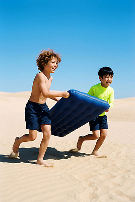 JPG 편집이미지 모션 물놀이 웃음 소년 해변 여름 친구 모래사장 달리기 태양 놀이기구 비치베드 패드 놀기 편집실사 AI인물포토 AI콘텐츠 자연요소 계절 남자 어린이 바다 관계 놀이 표정 CG 파일형식 AI포토