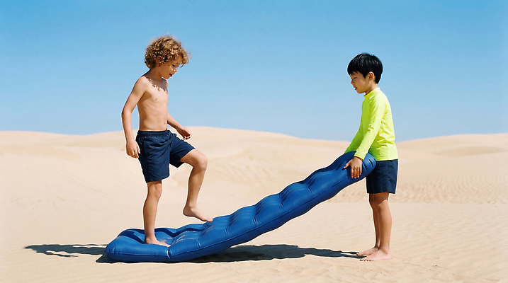 JPG 편집이미지 모션 자연 놀이 하늘 소년 해변 여름 친구 모래사장 햇빛 즐거움 비치베드 편집실사 AI인물포토 AI콘텐츠 계절 남자 감정 어린이 바다 관계 빛 CG 생태계 파일형식 AI포토